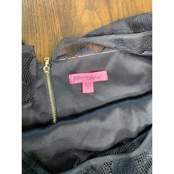 Betsey Johnson Polka Dot Illusion Skater Dress Floral - Picture 7 of 16